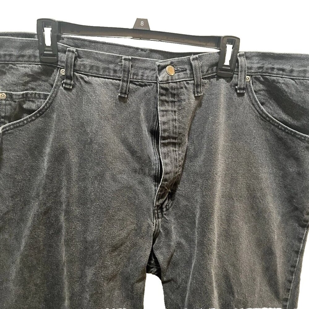 Mens Vintage Wrangler Black Denim Relaxed Fit Jeans WA783 actual size 42/29.5